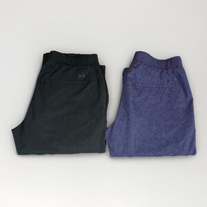 LOT OF (2) Under Armour UA Vented Golf Pants Mens 32x32 Straight Leg Black/Blue
